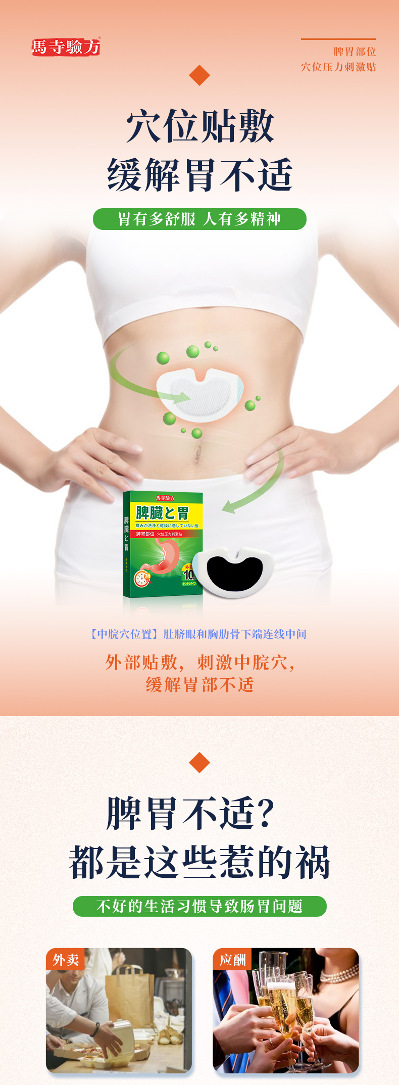 脾胃貼的正確貼法圖片，脾胃貼貼在哪個位置，兒童脾胃貼位置圖